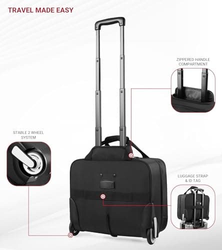 star cloud Rigid Frame Rolling Laptop Bag 18"×14"×8", Water-Resistant Rolling Briefcase with Wheels, Business Travel Computer Bag, Underseat Carry on Luggage for Men & Women — view 4