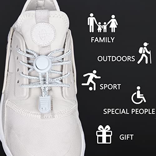 flintronic Elastic No Tie Laces, Adjustable Tieless Shoelaces with Strong Lock for Adults and Kids, No-Tie Shoe Laces for Sneakers, Hiking Boots and Casual Shoes, 4-Pack, One Size Fits All — view 5