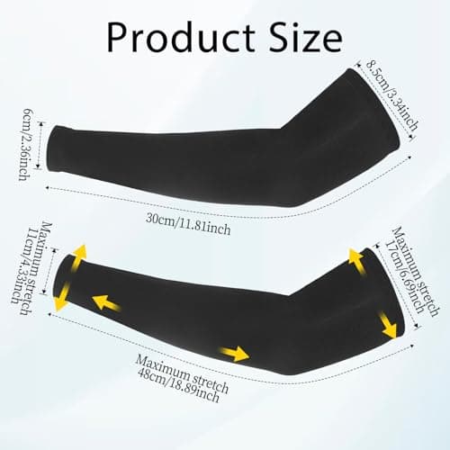 Piriuuo Kids Arm Sleeves Youth Arm Sleeves Breathable Arm Compression Sleeve Outdoor Sport Protection for Volleyball Football Baseball Basketball Boys Girls, 2 Pairs, Black White — view 2