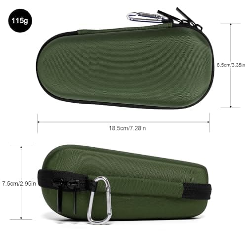Travel Case for Electric Shaver for Braun Series 3/5/6/7/8/9, Hard EVA Storage Bag with Double Straps, Portable Protective Organizer for Men's Electric Shaver, Charger and Accessories, Olive Green — view 2