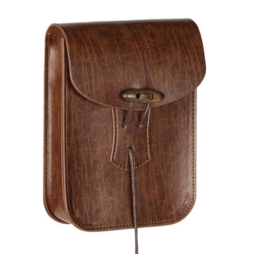 HiiFeuer Medieval Faux Leather Belt Bag, Vintage Renaissance Belt Pouch Fanny Pack Purse, Waist Bag Cosplay for Ren Faire (Brown A) — view 4