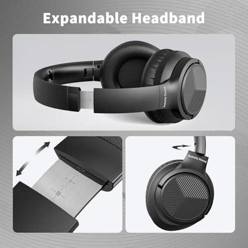 Headphones Wired with Microphone, 3.5mm Corded Headphones for School, Black — view 3