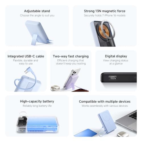 Xiaomi Magnetic Power Bank 10000mAh, MagSafe Portable Charger with Stand — view 2