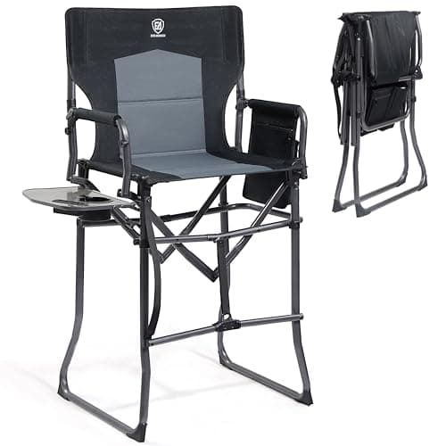 EVER ADVANCED 76CM Seat Height Tall Folding Camping Directors Chair