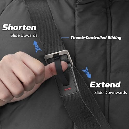 SUNYA Camera Strap with quick release buckle. Made of nylon, adjustable with one hand, suitable for all cameras. Max load 200Lbs — view 2