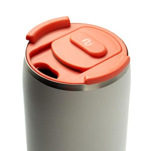 Nudge Innovations Duet: Magnetic Stackable Water Bottle and Insulated Coffee Cup, 600ml/340ml, Recycled Stainless Steel, BPA-Free Plastic, Fits Standard Cup Holder, Soft Grey — view 3