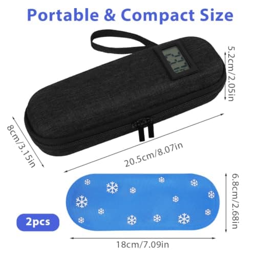 AOOWU Insulin Cooler Travel Case with Temperature Display, TSA Approved — view 2