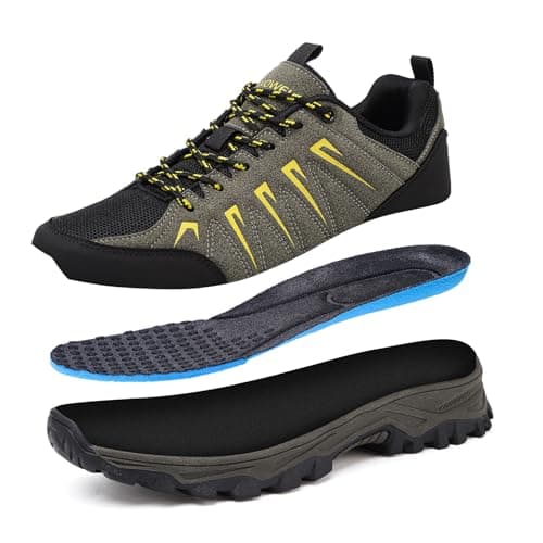 HaloTeam Trekking Shoes Mens Outdoor Travelling Walking Shoes Non-Slip Lace-up Hiking Boots,Army Green,5 UK — view 6