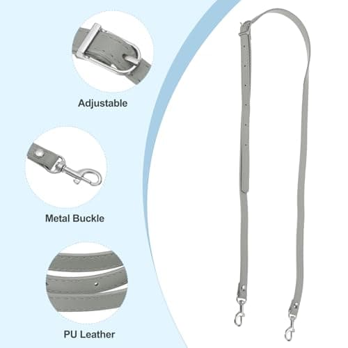 PATIKIL Faux Leather Purse Strap Replacement,47 Inch, Grey — view 3