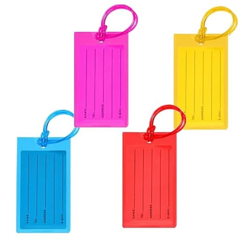 Fizzix 4pcs Luggage Tags, Suitcase Tags, Luggage Tags for Suitcases Travel Bag Fashionable