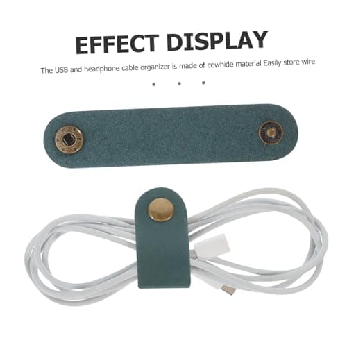 BESPORTBLE 5Pcs Leather Cord Organizer Wraps for Charging Cords Flexible Faux Leather Cable Management Straps for Earphones USB Cables and Chargers for Travel Office Home and School — view 4