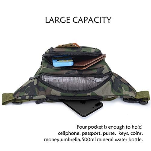 Waterproof Bum Bag Waist Fanny Packs Travel Hiking Outdoor Sport Money Hip Bag Pouch Pack Holiday Running Belt (Green#1) — view 6
