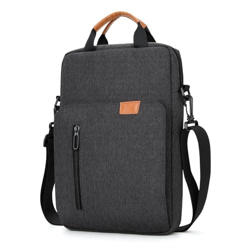 jooeer 13-14 Inch Laptop Sleeve Case Waterproof Polyester Shoulder Bag Compatible with MacBook Air Pro M4 M3 M2 M1, Surface Pro (Deep Grey, 14 Inch)