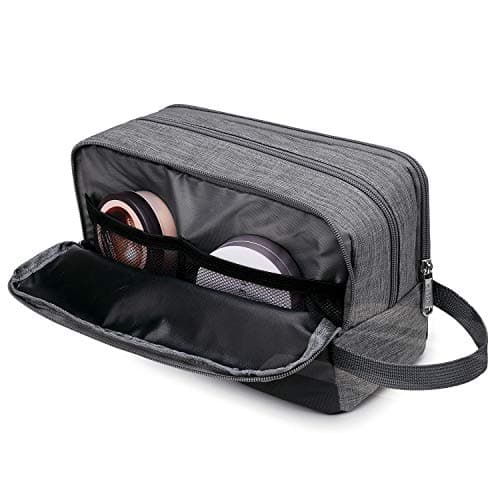 WANDF Toiletry Bag Water-Resistant Nylon Travel Wash Bag Lightweight Dopp Kit for Men and Women (A-Denim Grey) — view 3