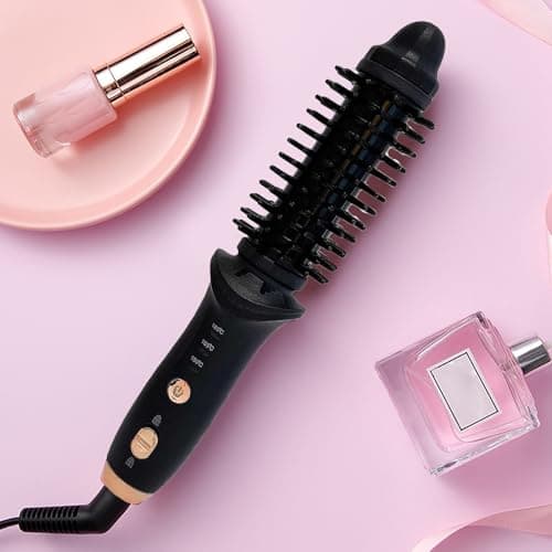 2026 USB Rechargeable Cordless Heated Round Brush Thermal Styling Tool for Travel Creating Volume with Small Barrel for Short Hair Men and Women (Black, One Size) — view 2