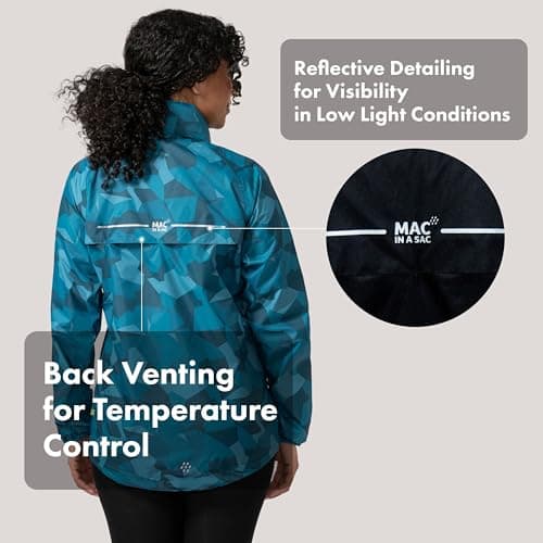 Mac in a Sac Origin II Waterproof Packable Jacket Unisex, Teal Camo, XXS — view 2