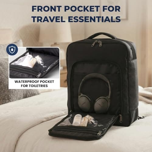 Aerolite 40x30x20 Ryanair Wizz Air Under Seat Backpack Rucksack Bag Black — view 5