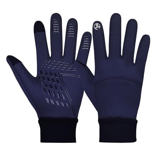 3S SPORTS Men's Cycling Winter Warm Windproof Waterproof Anti-slip Thermal Touch Screen Ski Gloves (Navy Blue, L)