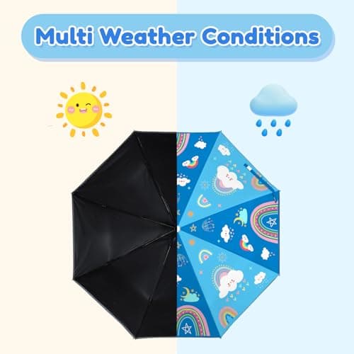 alldomess Kids Automatic Umbrella，Folding Umbrella for Girls & Boys — view 2
