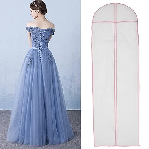 2pcs Wedding Dress Bags, 180cm/70.8inch Non-woven Bridal Dress Cover Bag with Zips Long Full length Breathable Garment Bags Covers for Long Dress Dance Costumes Suits (2pcs) — view 6