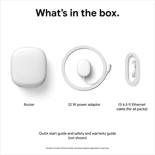 Google Wifi Pro – Wi-Fi 6E Reliable home system with fast speed and whole-home coverage Mesh router snow, 3-Pk — view 2