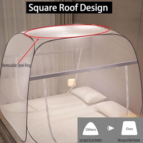 Pop Up Mosquito Net for Bed with Net Bottom, Suit for Double Bed — view 3