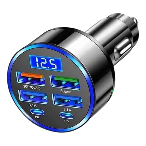 Car USB 6 in 1 Super Fast 30 Minute Car Charger,12V/24V USB Socket 300W