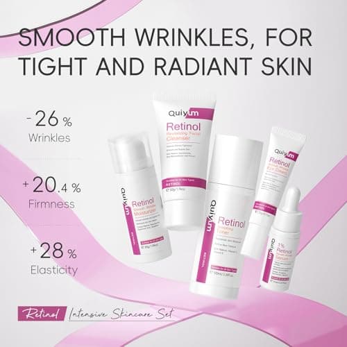 Quiyum Retinol Skincare Set, 5Pcs Anti Aging Face Routine Kit — view 2