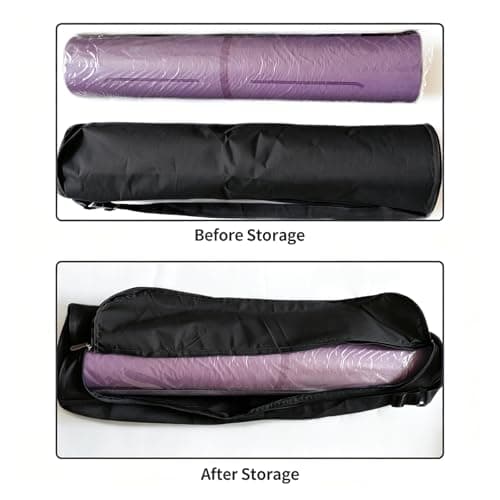 Ogetok Yoga Mat Bag, Full Zip Exercise Carrier Bag with Adjustable Strap, Waterproof Mat Carry Bag Strap for Gym Class Beach Park Travel for Women & Men (Black) — view 6