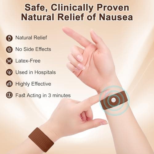 Travel Sickness Bands Pregnancy Nausea Relief Morning Sickness Relief Sea Sickness Acupressure Nausea Relief Band Motion Sickness Bracelets for Cruise-Dark Brown/Light Brown/Camel/Black/Gray-5 Pairs — view 2