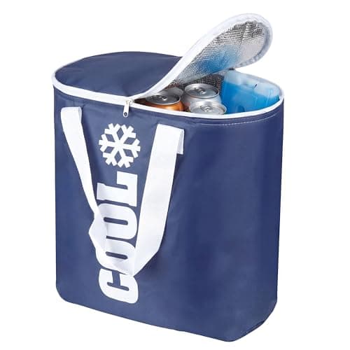 GEEZY Insulated Cool Bag 24 Litre - Keep Food Fresh & Chilled, Foldable Design, Thermal Aluminium Foil Lining, Double Puller Zipper - Great for Family Beach Trips, Picnic, Camping, Grocery Shopping