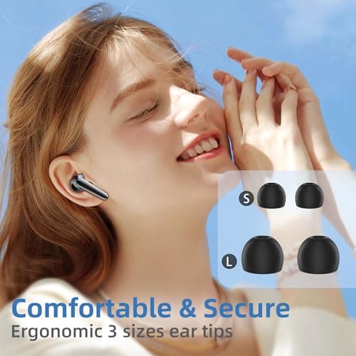 Wireless Earbuds, Bluetooth Earphones with 40H Playtime, In Ear Headphones for Running, Wireless Noise Cancelling Earbuds with 4 ENC, IPX6 Waterproof Sport Earphones for Gym, Travel, USB-C (Black) — view 2