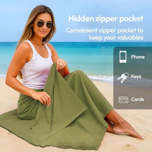 azark Microfibre Towel – Quick Dry, Lightweight & Super Absorbent – Gym, Travel, Yoga, Camping & Beach – Soft & Durable – Multiple Sizes (Dark Green, Medium) — view 3