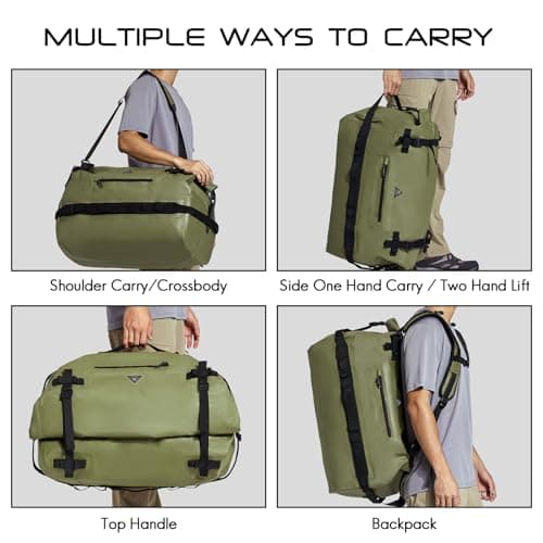 Haimont IPX7 Waterproof Roll-Top Dry Duffel Backpack, Army Green, 60L — view 6
