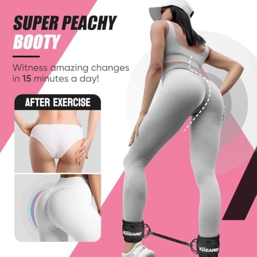 KUZARO Resistance Bands with Ankle Straps, Glute and Leg Workout for Women — view 2
