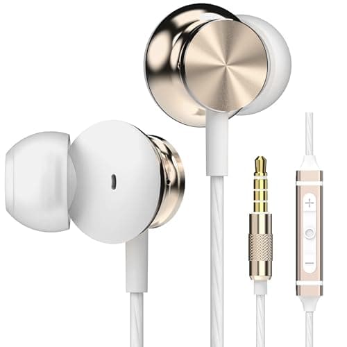 Betron BS10 Earphones Wired Earbud Headphones with Microphone, Gold