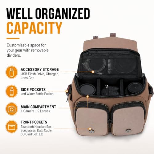 Cwatcun Camera Shoulder Bag, Waterproof Camera Sling Case for Photographers — view 3