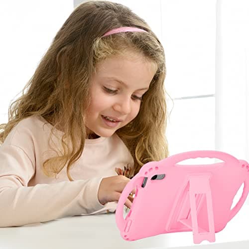 TopEsct Kids Case for iPad Mini 7 (A17 Pro) 2024 /iPad Mini6 2021, Shockproof Silicone Cover with Handle Stand for 8.3" iPad Mini 6th/7th Gen,Pink — view 6