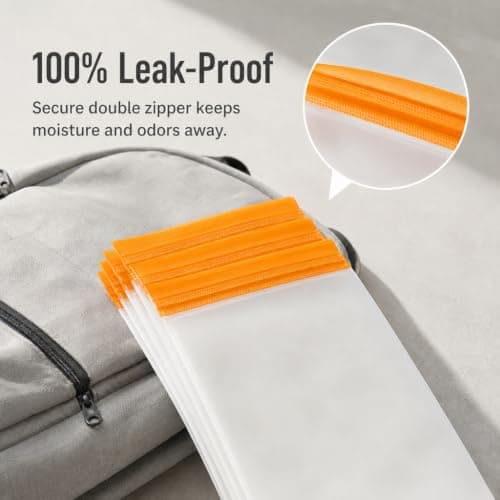 Reusable Protein Powder Travel Container, 10 Portable Supplement Pouch Bags — view 3