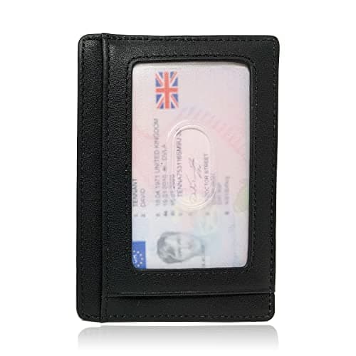 MOIRENTO AirTag Wallet - RFID Blocking Full Grain Leather for Men & Women - 5 Card Slots, Banknote Holder, Secure Unisex Adults - Black Leather Minimalist Design — view 4