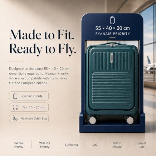 Aerolite 55x40x20 Expandable Cabin Suitcase with Front Laptop Compartment — view 5