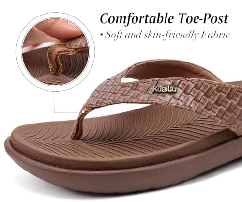 KuaiLu Flip Flops For Women Arch Support Yoga Mat Cushioned Thong Sandals — view 6