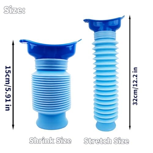 2 Pcs Shrinkable Urinal, 750ml Male Female Portable Mobile Toilet — view 2