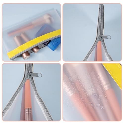 HJZHII 6 Pcs Clear Pouches with Zipper, Waterproof Zipper Cosmetic Bag — view 3