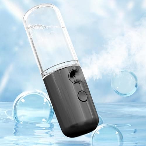 Stylebest Face Nano Mist Sprayer Portable Moisturizing Hydrator for Daily Hydration Compact Travel Size 50ml ABS (Black) — view 5