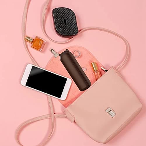 DSLIHA Handheld Mini Fan - USB Rechargeable Portable With 3 Speeds, Folding Personal Desk Design for Women Kids, Home Office Indoor Outdoor Travel (Brown) — view 4