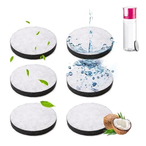 6 Pack Micro Disc Water Filters Compatible with Brita Fill &Go Water Bottle