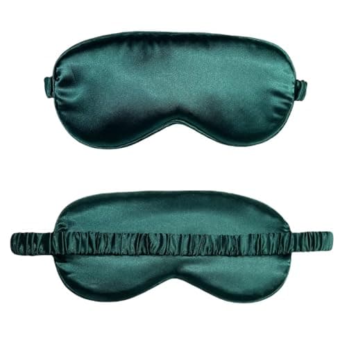 WESTEND CHOICE Sleep Mask 2 Pack Soft Satin Silk Eye Mask for Men Women Eye Blindfold for Travel Light Blocking Night Sleep Mask Comfortable Blackout Sleeping Mask (Dark Green) — view 4