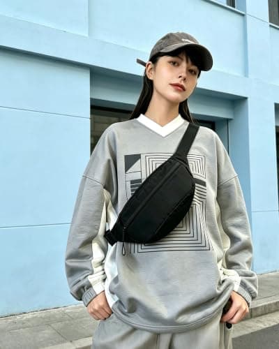 Bum Bag Women Crossbody Belt Bag, Water Resistant Nylon Sling Fanny Pack — view 3