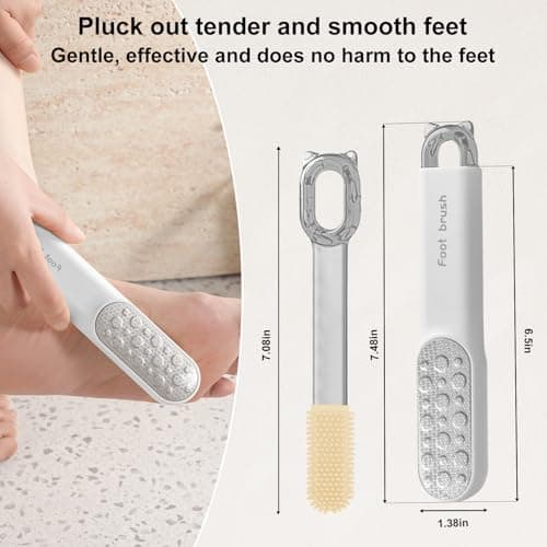 Double-Sided Stainless Steel Foot File & Callus Remover, Professional Pedicure Tool for Dry & Wet Feet, Hard Skin & Corn Remover with Threaded Design, Easy to Clean, White (Home Salon Use) — view 3